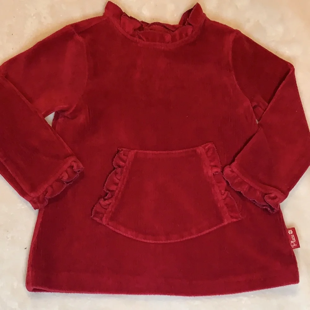 The Children’s Place Red Velour Tunic Top Baby 12M